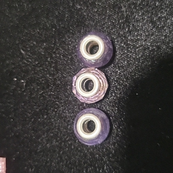 Set of 3 GLASS beads/charms. 925 silver - Picture 4 of 6